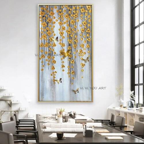 Oil Painting 100% Handmade Modern money Oil Painting Reprodcution Knife Flowers Heart Picture for Home Decoration wall picture