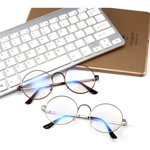 Round Metal Glasses for Computer Anti Blue Ray Frame Women Men Eyeglasses Transparent Spectacles Oculos De Grau