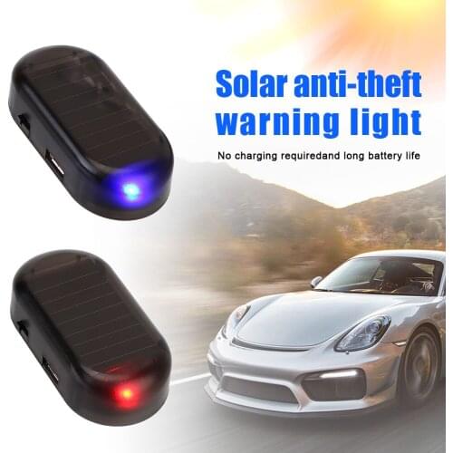LEEPEE LED Flashing Imitation Car Fake Security Light Anti-Theft Caution Simulated Dummy Alarm Solar Powered Wireless Warning