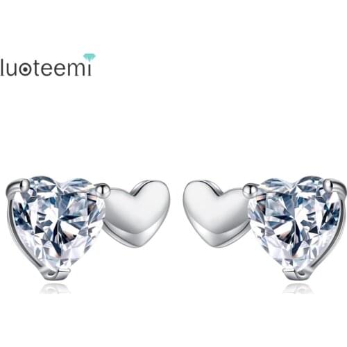 LUOTEEMI New Sweety Lovely Style Heart Dangle Drop Earrings for Women Fashion Jewelry Pendientes Mujer Moda Lover Christmas Gift