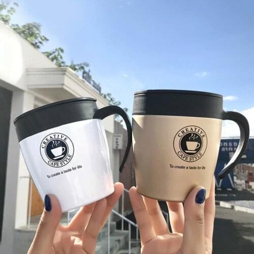 New Fashion 330ML Stainless Steel Insulated Coffee Cup Office Drink Cup With Handle Anti-scalding Cup Gift Travel Thermos