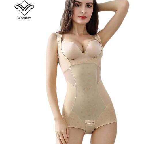 Wechery Sheath Lose Weight Woman Pulling Underwear Plus Sizes Garment Body Slimming Lingeries Floral Mesh Thin Shaper