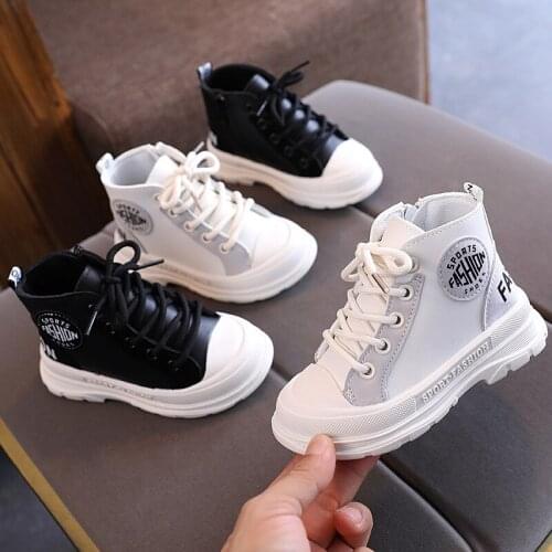 2021 Autumn Winter New Childrens Single Boots Girls boot Fashion Martin Boots Boys Anti-kick British Short Boots baby boy boots