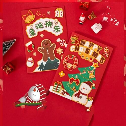 DIY Christmas Thank You Card Greeting Card Party Invitation New Year Postcard Gift Card Creative Decoration