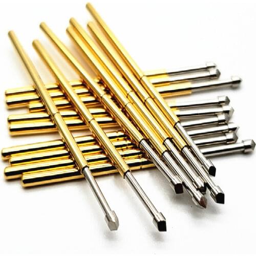 P100-T2 Length 33.35mm Imperial Crown Head Metal Spring Test Probe Nickel-Plated Spring Probe Tool For Detecting Circuit Boards