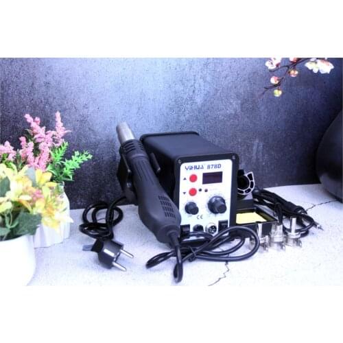 YIHUA 878D 220V 110V Optional Hot Air Gun Soldering Station With 907A Soldering Iron Station