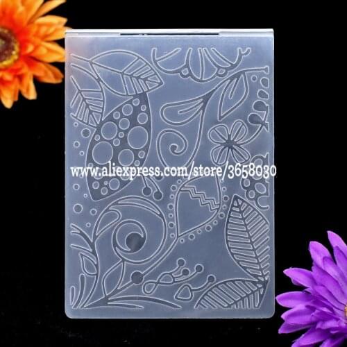 Leaves Flower Plastic Embossing Folder For Scrapbook DIY Album Card Tool Plastic Template 10.6x14.5cm 8070826