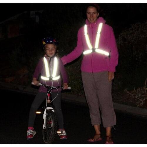 Adjustable Reflective Outdoor Cycling Safety Protective Vest Bike Bicycle Harness Night Running Jogging Vest Men Women children