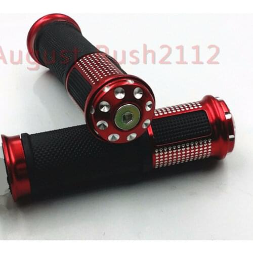 Red 7/8" 22mm Handlebar CNC Rubber Single Throttle Hand Grips For Honda Kawasaki Suzuki Yamaha Motorcycle Freeshipping Custom CB