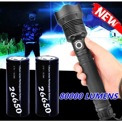 98000000 LUMENS Most Powerful LED Flashlight XHP70.5 4 Core Usb Rechargeable Tactial Flashlight Zoom Hunting Torch Xlamp gift