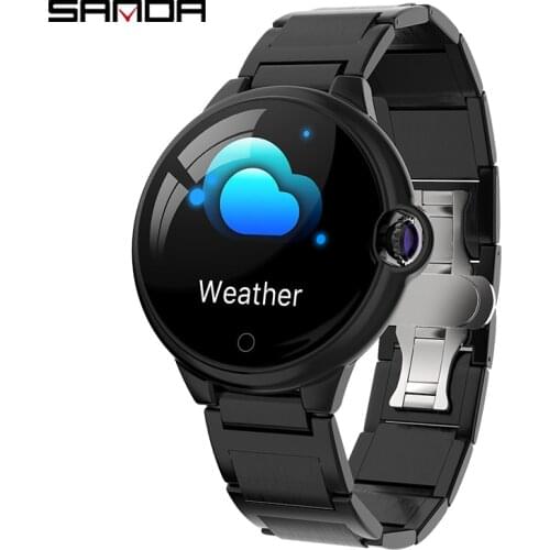 Womens Watch Full-Touch-screen Smart Bracelet Heart Rate Monitoring Fitness Tracker reloj inteligente SANDA Mens Sport Watches