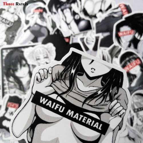 Three Ratels 30pcs Waifu Material Vinyl Decal Stickers Suitcase Laptop Car Truck Anime Hentai Sexy Pinup Mang Girl Sticke