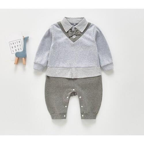 Spring New Kids Boys Gentlemen Style Bodysuit