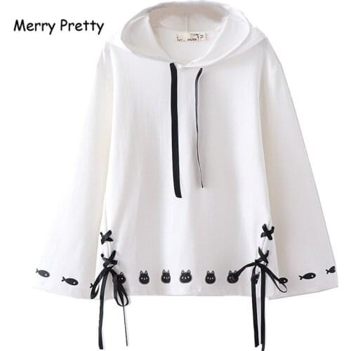 Your DIY Logo design Customised Women Lace Up Hooded Sweatshirts Long Sleeve Cotton Hoodies Femme Harajuku Cute Pullover