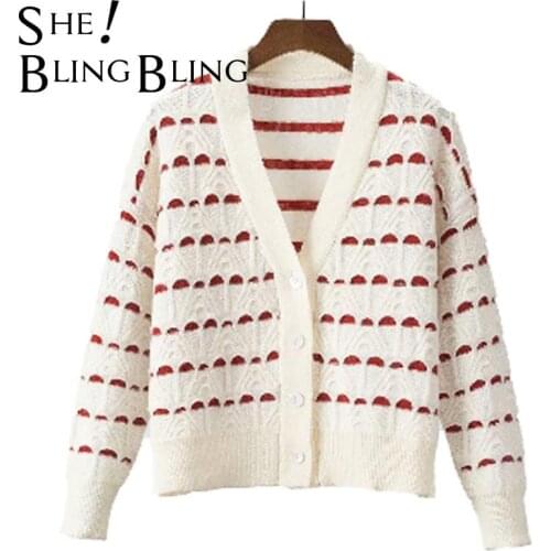 SheBlingBling Za Woman 2021 Elegant Embroidery Cardigans Vintage Jumper Fashion Tops Knitted Cardigan Traf Sweaters Chic Coats