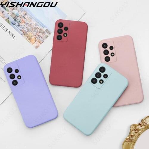 For Samsung A52 A72 S21 S20 FE Plus S21 Ultra S10 A51 A71 A22 A32 A42 A82 5G A21S A31 A50 A70 S9 S8 Liquid Silicone Case Cover