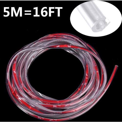 1pc 5m Clear Car Auto Door Guard Boot Edge Protectors Door Guard Seal Plastic Strip DIY Accessories Parts