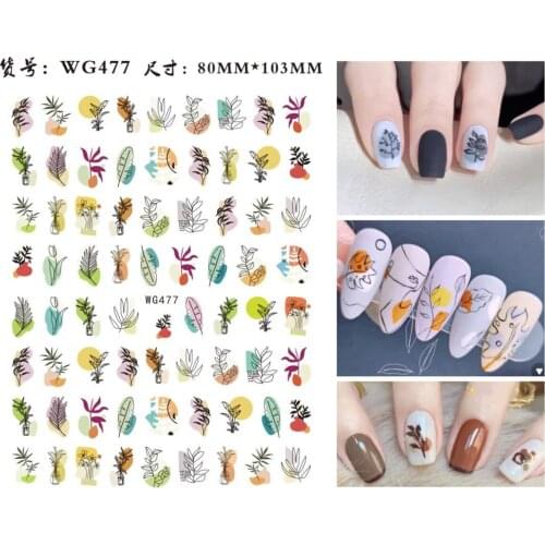 1Pcs Graffiti Abstract Image Nail Sticker Decals Tool Nail Art Paper Decoration Manicure Tattoos 3D DIY Nail Art Accessories