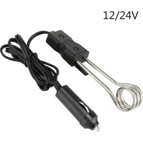 12/24V Portable Car Drink Heater Auto Electric Immersion Liquid Tea Coffee Water Heater New Safe Car Immersion Heater