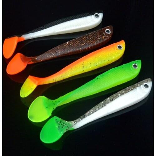 4Pcs11cm/6g Carp Fishing Lure Handmade Soft Worm Bait Fish T Shad Manual Silicone Bass Minnow Bait Swimbaits Plastic Pesca Lure