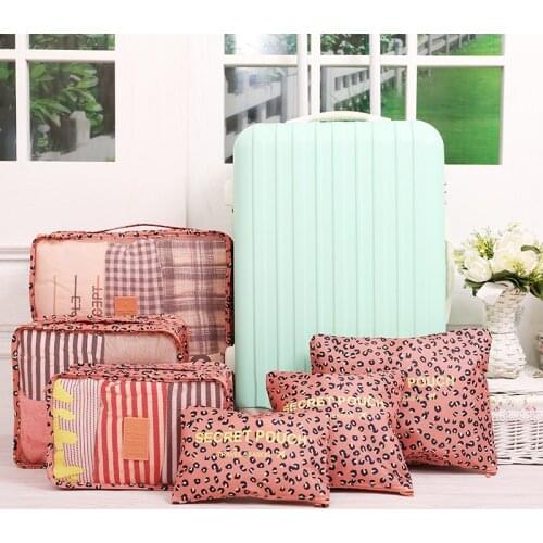 6PCS/Set High Quality Oxford Cloth Travel Mesh Bag In Bag Luggage Organizer Packing Cube Organiser For Clothing