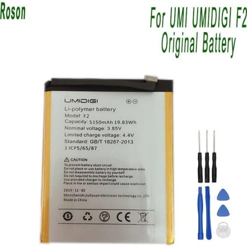 Roson for UMI Umidigi F2 Battery 5150mAh 100% New Replacement Parts Phone Accessory Accumulators With Tools