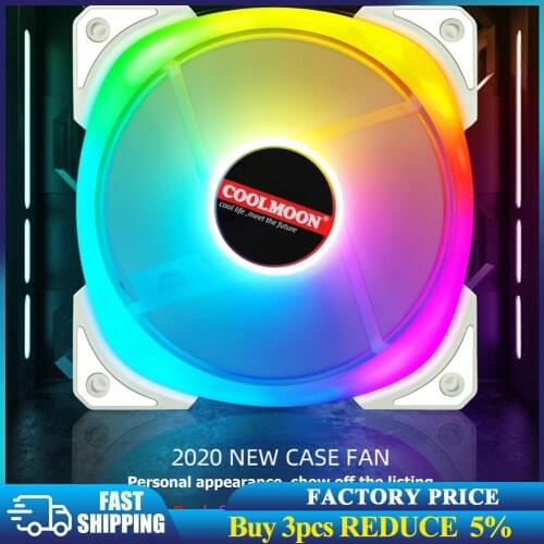 COOLMOON 120mm Chassis RGB Cooling Fan Small 6pin Desktop Case Gorgeous Chassis Radiator Cooler PC Quiet Radiator Heatsink Coole