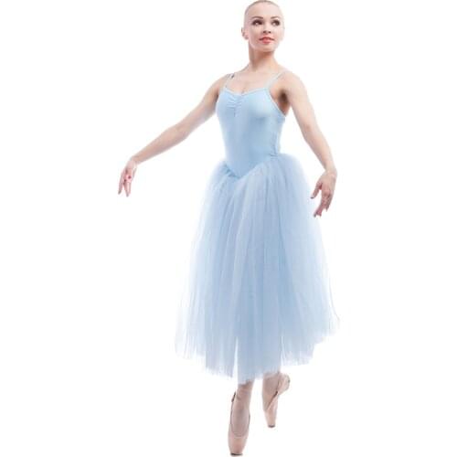 Adult Girls Long Romantic Ballet Dance Tutu for Practice or Performance Ballerina Dancing Costume Leotard Dress 15089