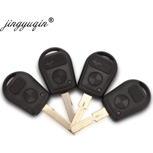 Jingyuqin 10pcs/lot Remote 2/3 Buttton Car Key Shell Fob For BMW E31 E32 E34 E36 E38 E39 E46 Z3 Key Case Cover Replacement