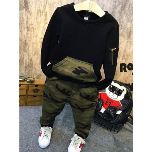 Baby Boys Clothing Sets Baby Spring Sports Casual Long Sleeve Shirt+Pants Kids 2PCS Camouflage Kids Tracksuit For Boys