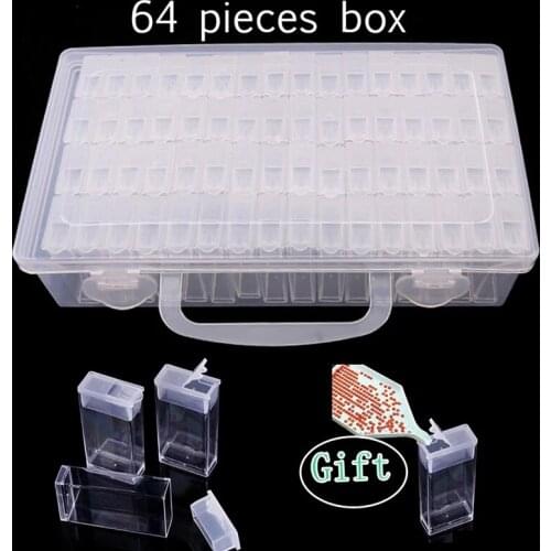 28/ 64 Grids Plastic Box Organizer Medicine Case diamond painting Storage Box Embroidery Storage Case Jewelry Accessories Tools