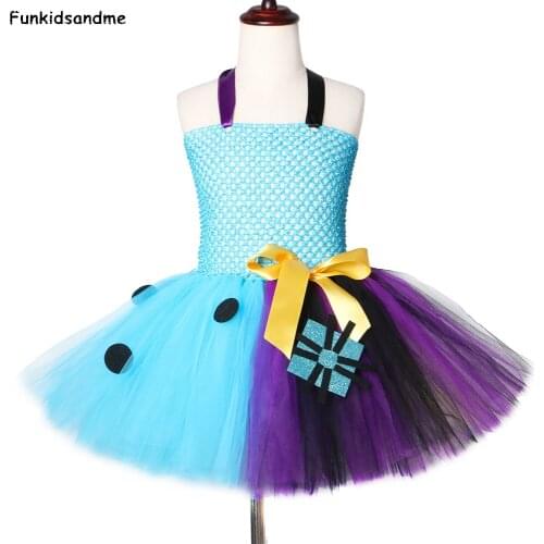 Nightmare Before Christmas Girls Tutu Dress Sally Jack Skellington Girls Halloween Carnival Party Dress Costume for Kids 2-12Y