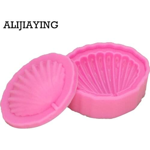 M1168 2Pcs/set Sea Shell Shape Chocolate Silicon Mold Fondant Cake Decoration Mold baking tools