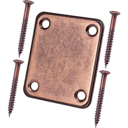 Copper Red Neck Plate Neck Joint Plates for Electric Bass Guitar Replacement