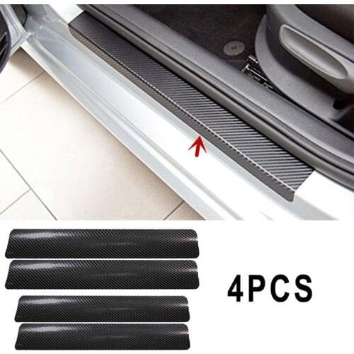 4 Pcs Universal Car Door Sill Anti Kick Stickers Scuff Anti Scratch Carbon Fiber Auto Door Sticker Car Accesories for Car