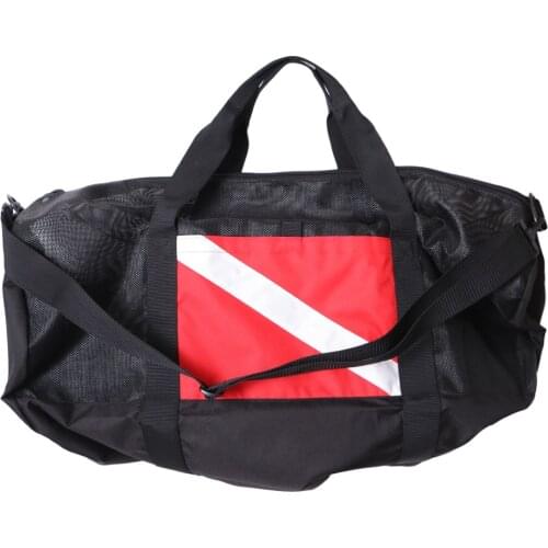 Nylon Dive Flag Mesh Gear Bag Zipper Holdall for Scuba Diving Swimming Beach Sports Camping Travel