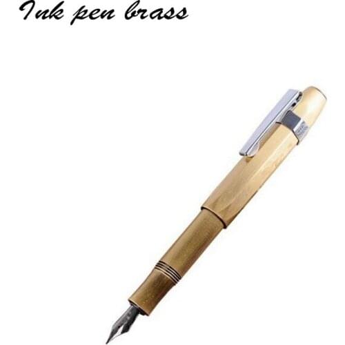 Vintage Handmade Brass Art Calligraphy ink Book EDC Portable Copper Men Women Gifts Student Outdoor High Quality Pen
