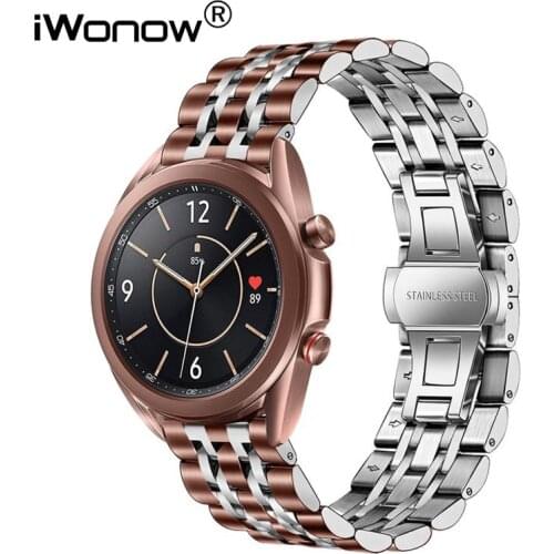 Solid Stainless Steel Watchband for Samsung Galaxy Watch 3 41mm 45mm Band Watch3 Replacement Strap Mystic Bronze Black Silver