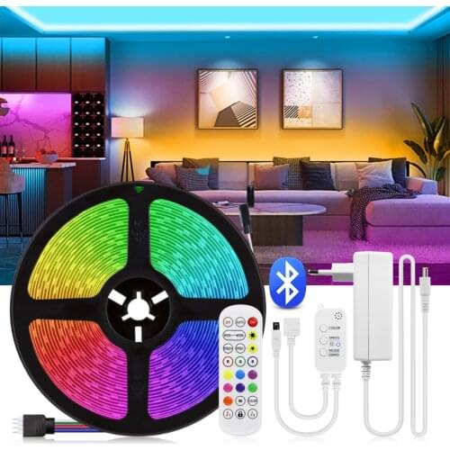 Bluetooth APP Control LED Strip lights RGB 5M 10M 15M lamp Tape Voice and Music Sync Smart LED light For Home TV Party Decoratio