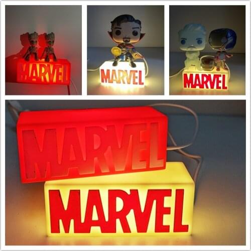 Marvel Avengers Led Night Light Iron Man Doctor Strange Groot Figure Anime DIY Desk Lamp Bedroom Atmosphere Lamp Decor Lampara