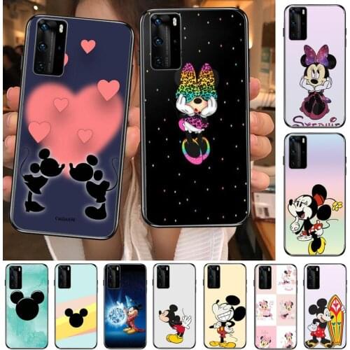Unique Mickey Mouse Phone Case For Huawei P40 p30 P20 10 9 8 Lite E Pro Plus Black Etui Coque Painting Hoesjes comic fas