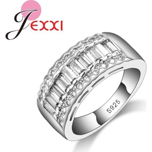 Vintage Fashion Rings For Lady 925 Sterling Silver Women Wedding Engagement Rings Bague Bijoux Femme Band Jewerly