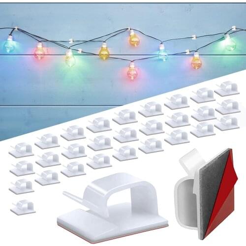 Outdoor Light Clips, [upgrade Adhesive] 30pcs Heavy Duty Large Hooks For Outdoor String Lights