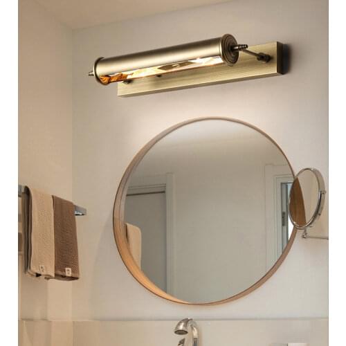 Retro Mirror Front Lamp Bathroom Wall Lamp Dressing Room Study Wash Basin Bronze E14 Waterproof Bedroom Decor Mirror Lights