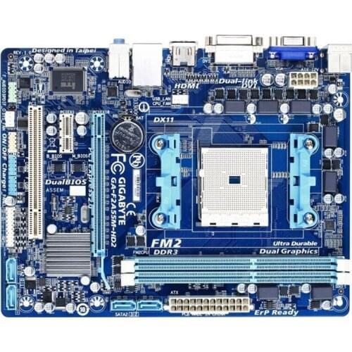 100% original motherboard for Gigabyte GA-F2A55M-HD2 DDR3 Socket FM2 F2A55M-HD2 A55 Desktop motherborad Free shipping