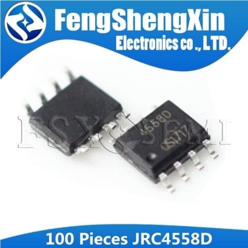 100pcs/lot New JRC4558D SOP-8 4558D JRC4558 NJM4558D OPERATIONAL AMPLIFIER IC