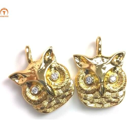 5pcs Owl Pendant Necklace For Women Gold Brass Plate Owl Pendant Wisdom Charm Graduation Gift Tiny Owl Bird Charm Owl Jewelry