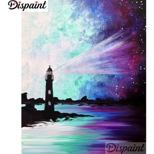 Dispaint Full Square/Round Drill 5D DIY Diamond Painting "Night view tower" 3D Embroidery Cross Stitch Home Decor Gift A12872