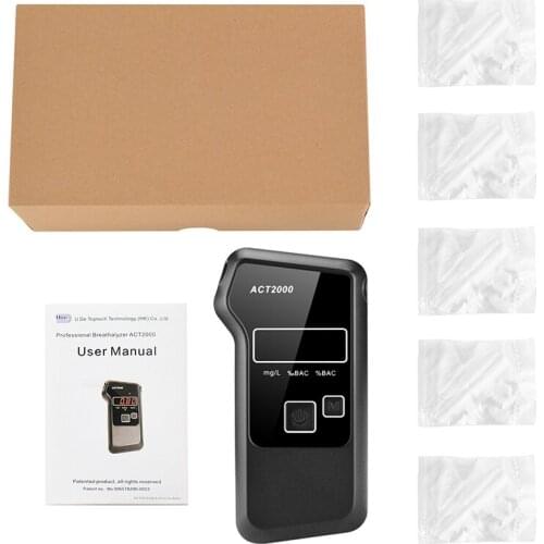 ACT2000 Professional Digital Alcohol Breath Tester Breathalyzer Analyzer Detector Breathalizer Breathalyser LCD Screen