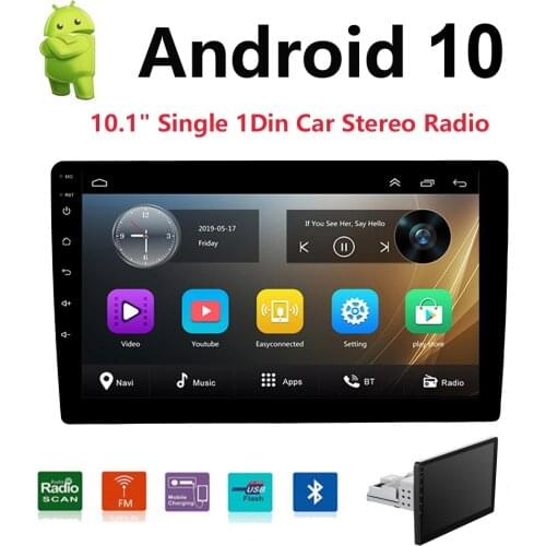 Car Radios 1DIN 10.1" Car Audio Stereo Radio Bluetooth Android 10 Mirror Link Autoradio Monitor MP5 Multimedia FM USB Player